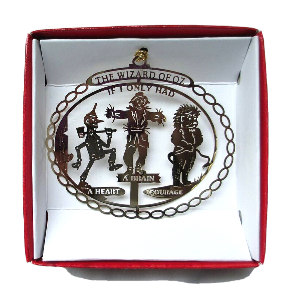 Wizard of Oz Movie Ornament Brass, If I Only Had a Heart, a Brain, Courage